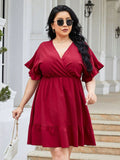 Plus Size Short Red Resort Dress