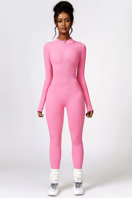 Half Zip Long Sleeve Sport Jumpsuit