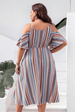 Plus Size Striped Beach Dress