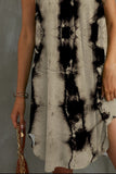 Tie-Dye Grecian Sleeveless Neck Resort Dress