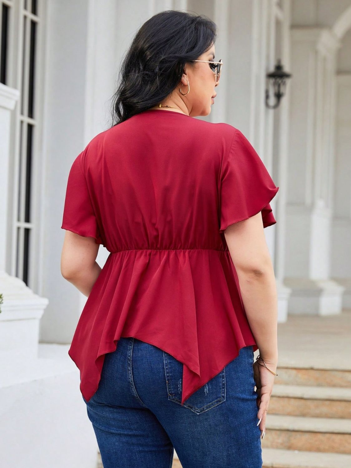 Plus Size Frill Resort Blouse