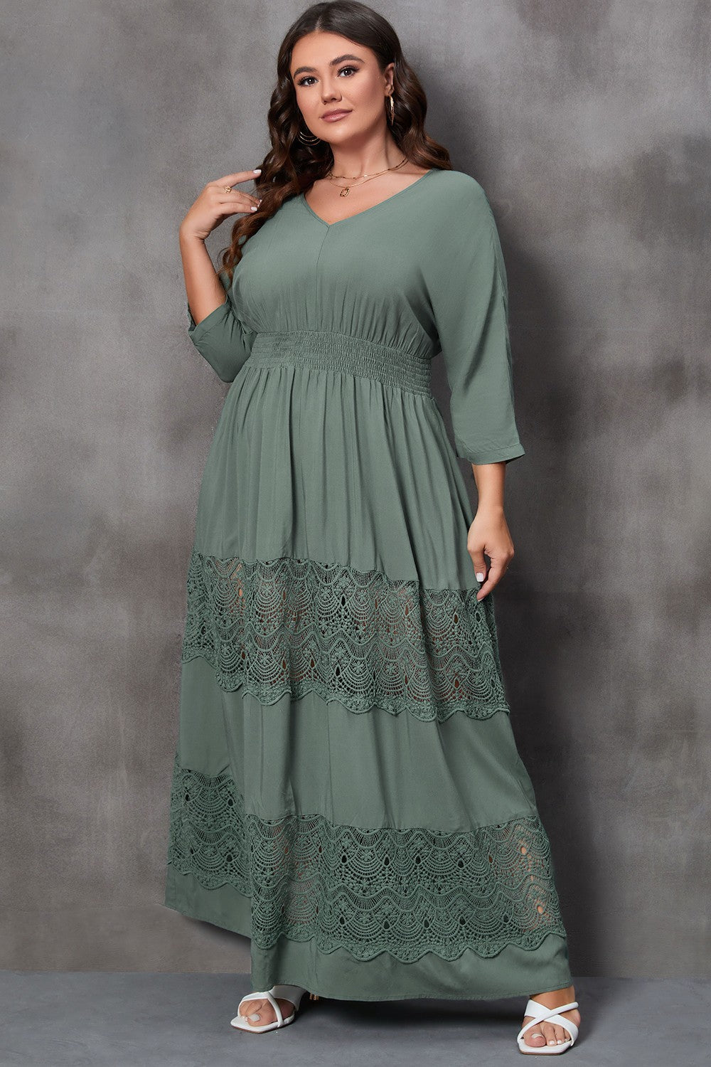 Plus Size Crochet Maxi Dress