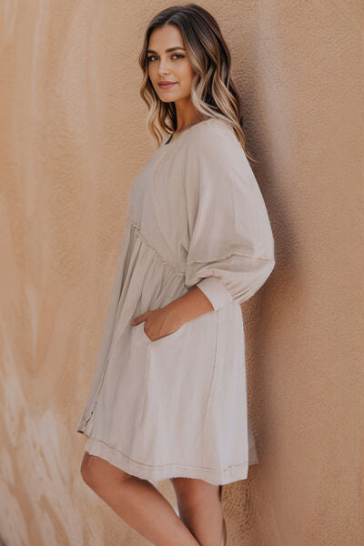 Beige Resort Vacation Dress