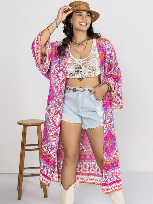 Plus Size Boho Beach Maxi Robe or Swim Cover