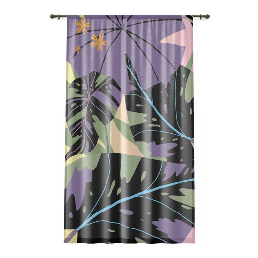Lavender Jungle Collection Sheer Window Curtain