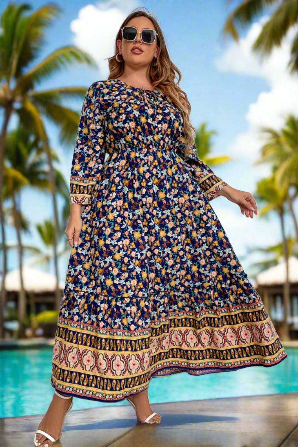 Plus Size Boho Beach Maxi Dress