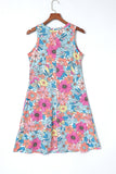 Floral Short Sleeveless Vacation Dress