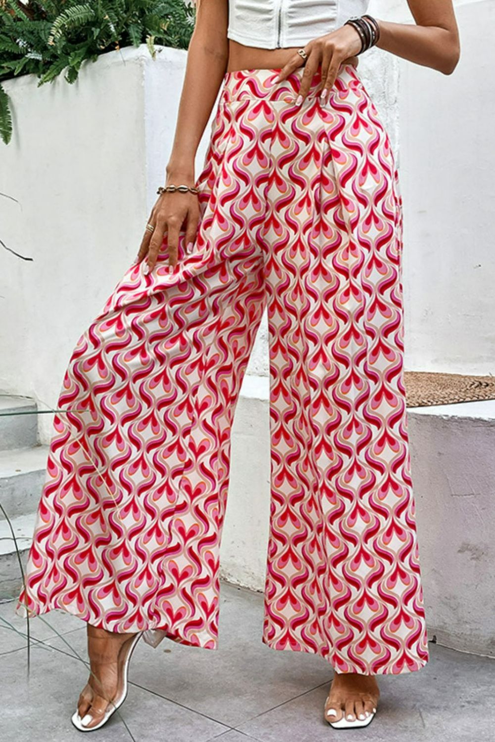 Printed High-Waist Modern Resort Culottes