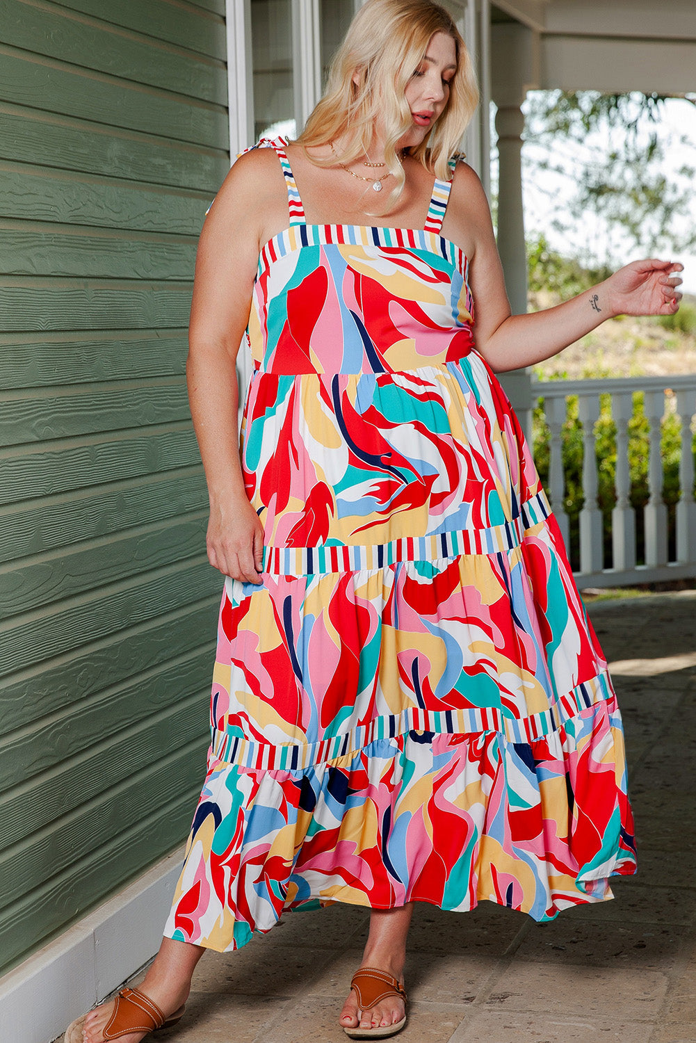 Flowing Plus Size Beach Maxi Dress