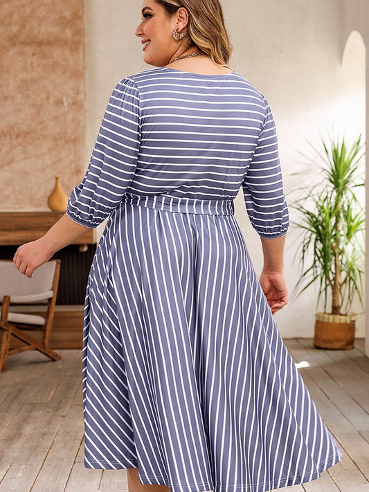 Plus Size Striped Summer Dress