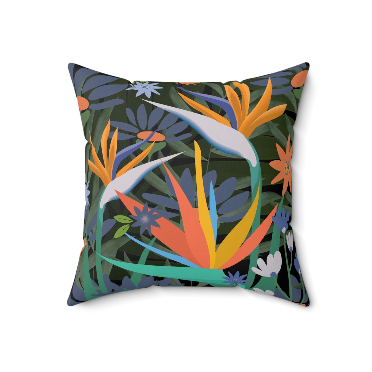 Bird of Paradise Pillow, Tropical Boho Floral Pillow, Home Gift Ideas