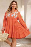 Plus Size Orange Beach Mini Dress