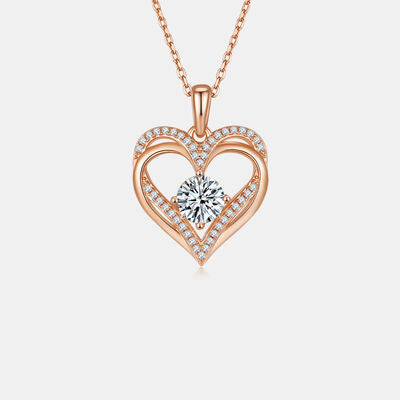 1.2 Carat Moissanite 925 Sterling Sliver Heart Necklace