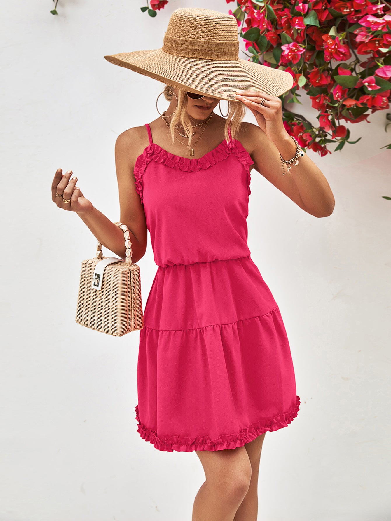 Resort Style Spaghetti Strap Mini Dress