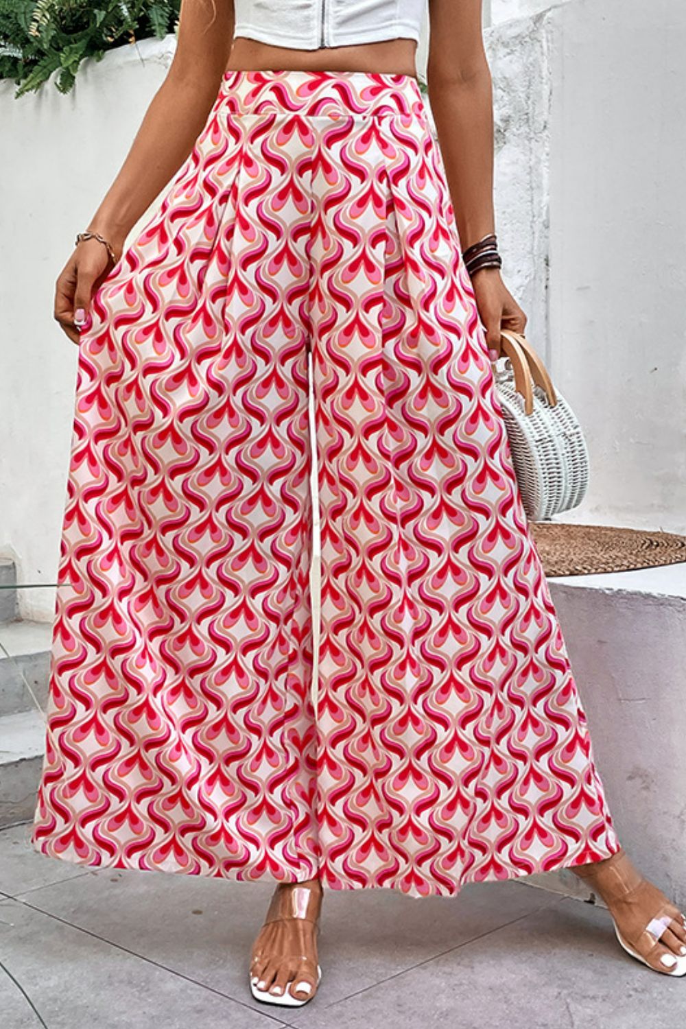 Printed High-Waist Modern Resort Culottes