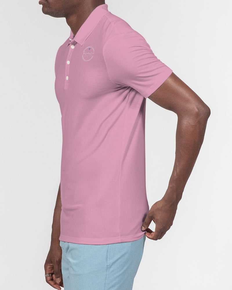 Malibu Pink Base Men's Slim Fit Short Sleeve Polo
