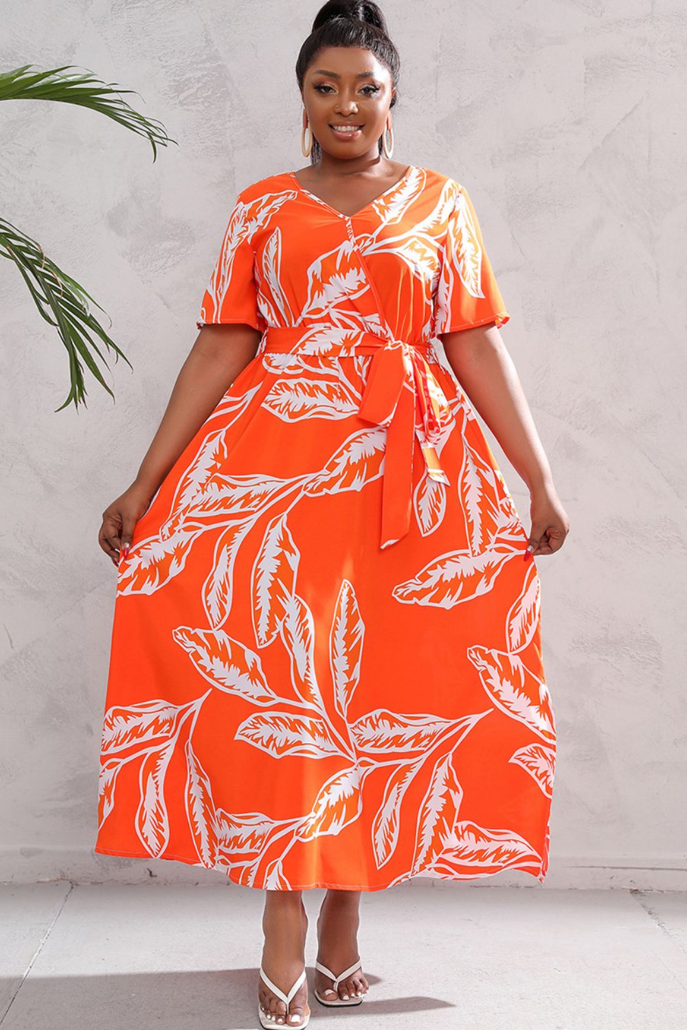 Plus Size Tropical Beach Maxi Dress