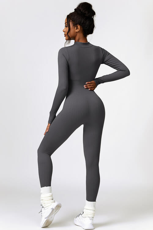 Half Zip Long Sleeve Sport Jumpsuit