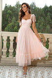 Tie-Shoulder Sweetheart Party Dress