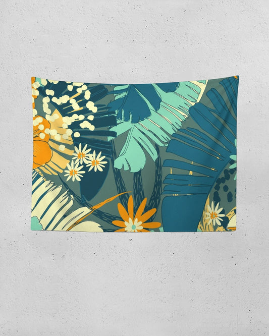 Jungle Blues, Jungle Print Tapestry 80"x60"