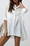 Eyelet Collared Neck Beach Dress