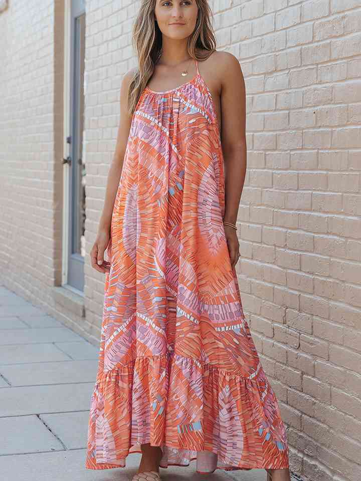 Boho Sleeveless Round Neck Beach Maxi Dress