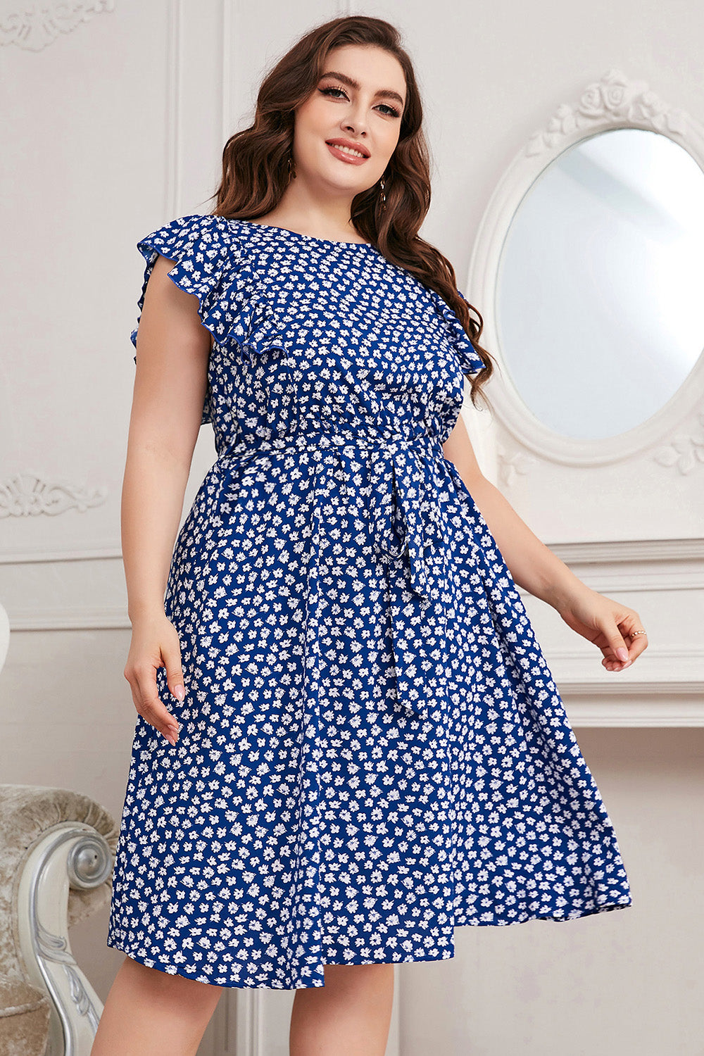 Plus Size Tie Waist Summer Dress