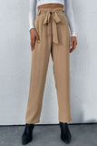 Belted Straight Leg Resort Pants with Pockets