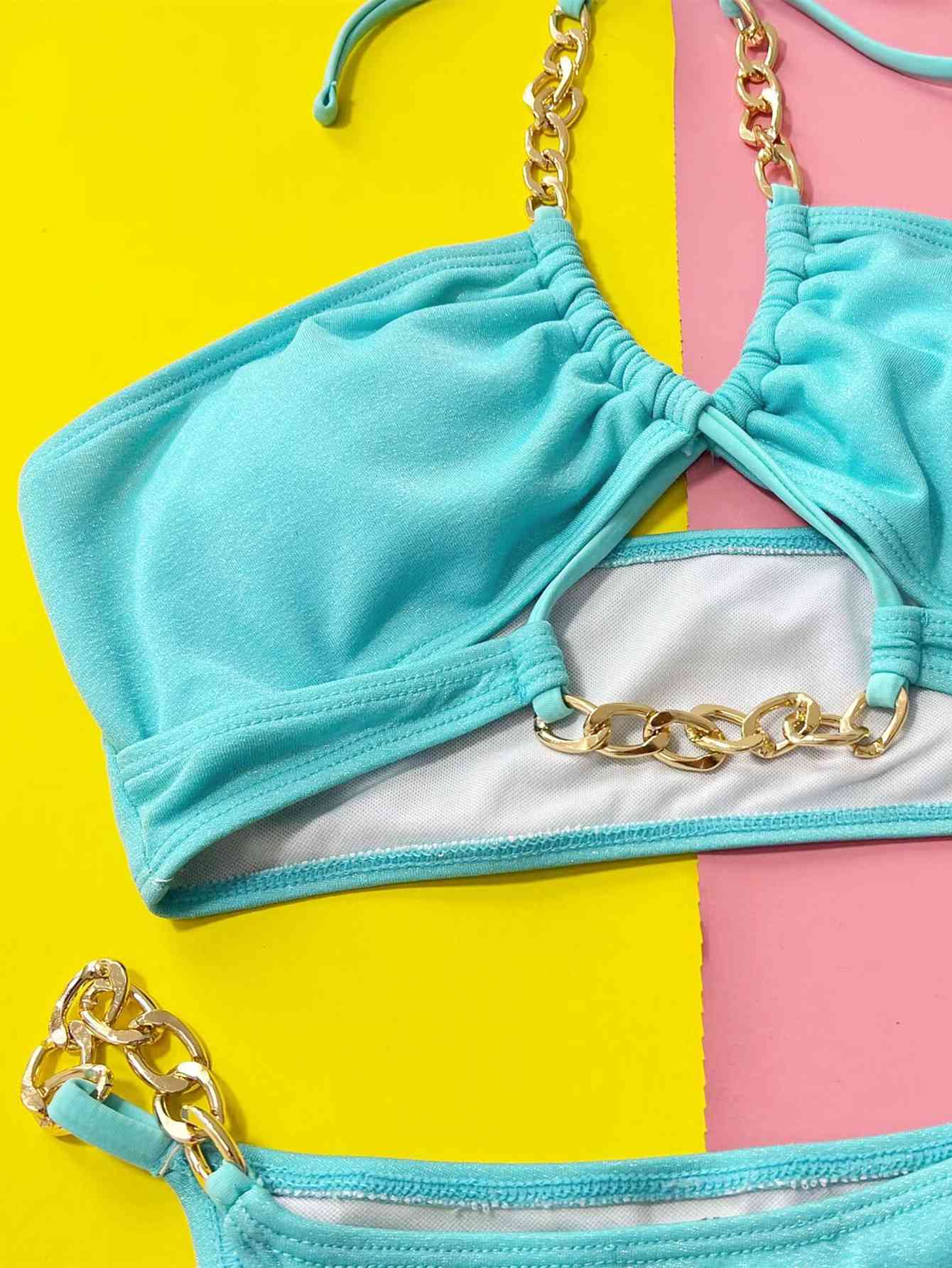 Chain Detail Two-Piece Resort Bikini Set