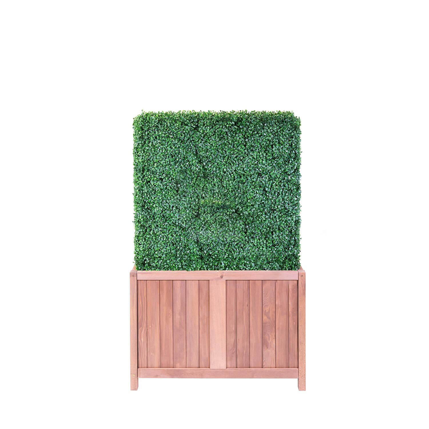 6ft Faux Boxwood Hedge with Wood Planter Box