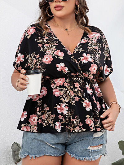 Plus Size Floral Summer Vacation Top