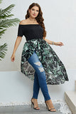 Plus Size Off-Shoulder Vacation Hem Dress