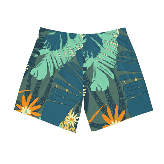 Jungle Blues Men's Tropical Print Beach Shorts up to 5XL