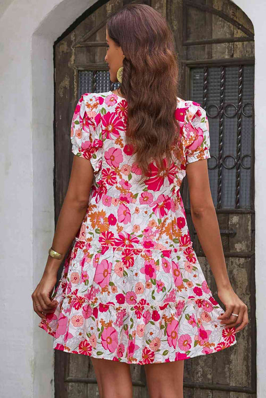Floral Short Sleeve Summer Dress