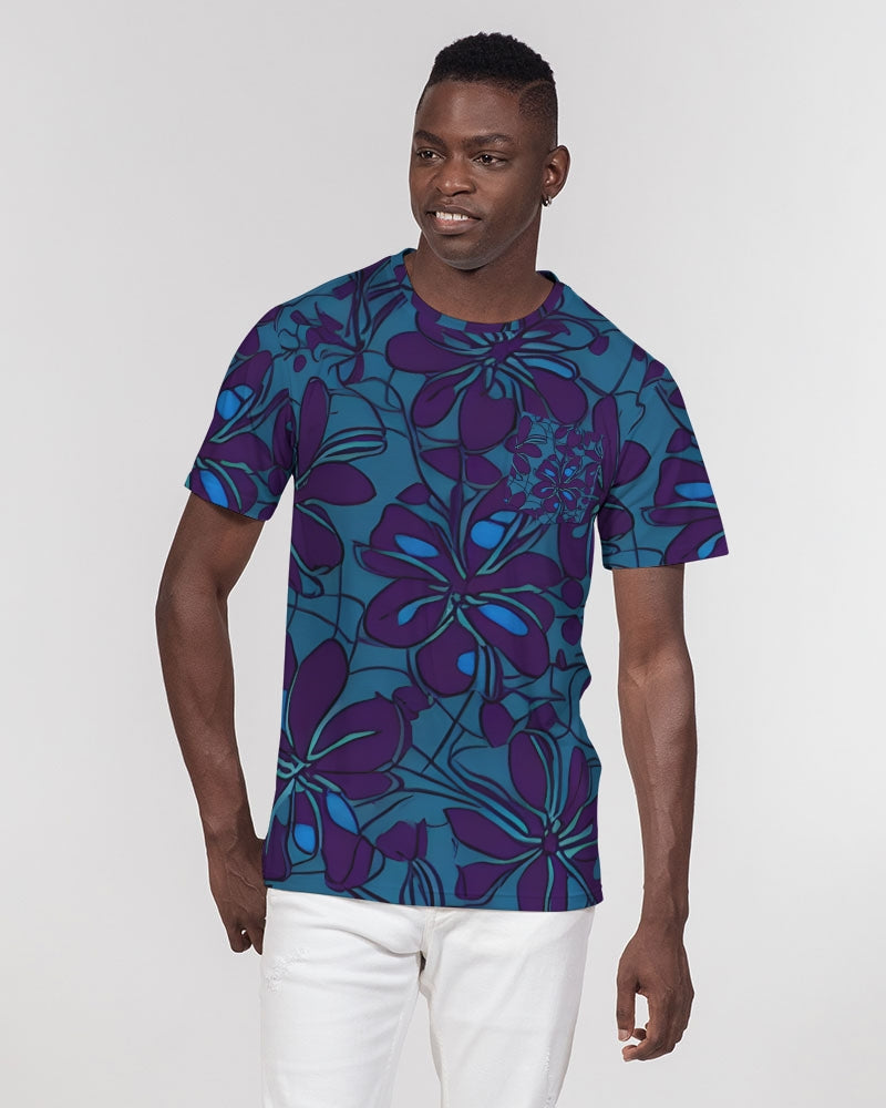 Purple Hawaii Floral Men's Hawaiian Print T'Shirt