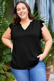 Plus Size Flutter Sleeve Resort Blouse