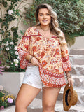 Plus Size Boho Hip Length Summer Top