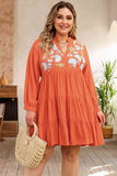 Plus Size Orange Beach Mini Dress