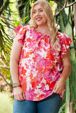 Plus Size Floral Summer Vacation Blouse