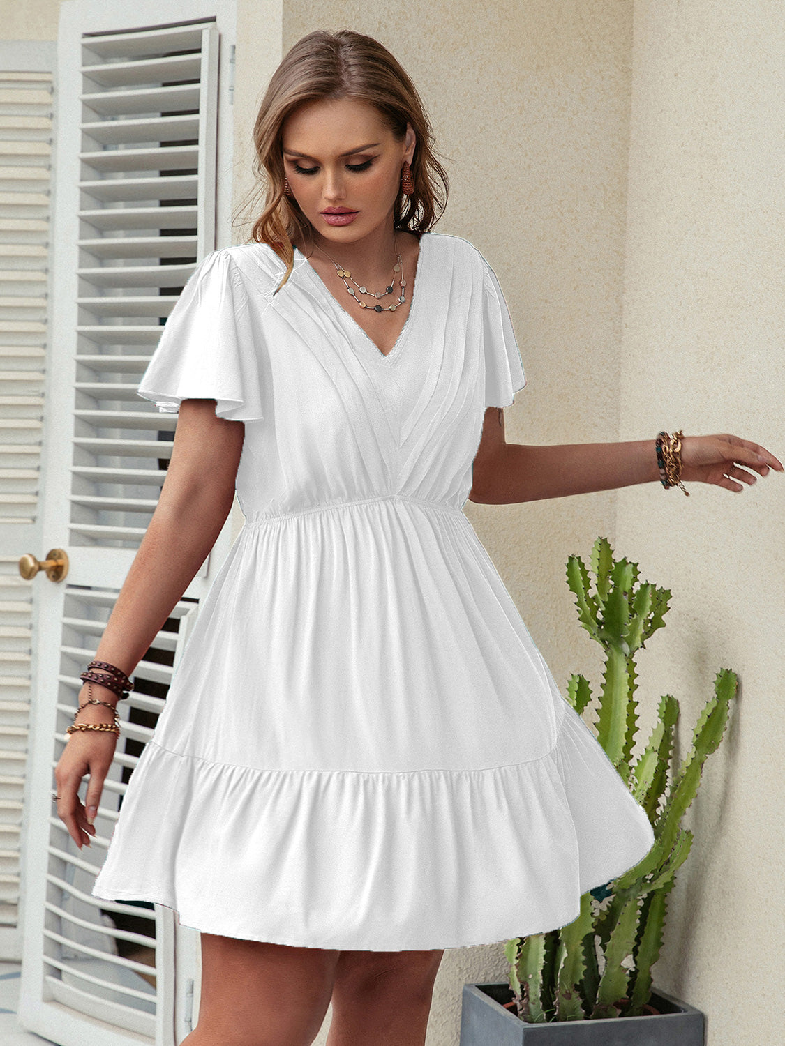 Plus Size Summer V Neck Dress