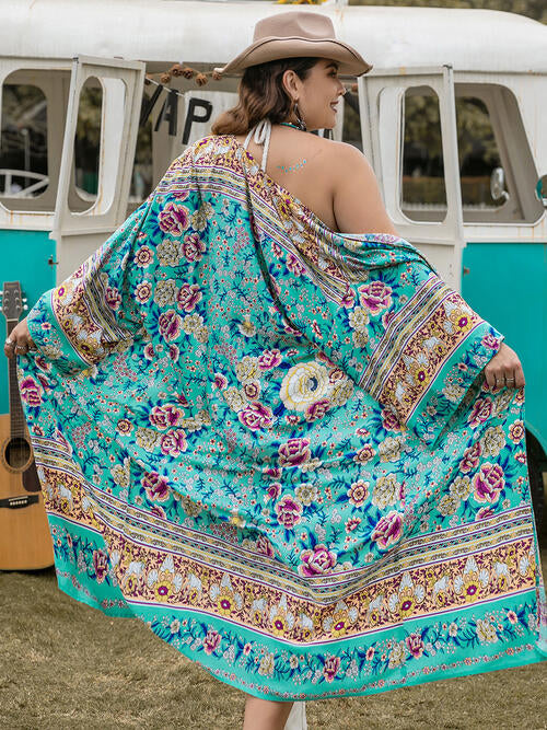 Plus Size Boho Beach Maxi Robe or Swim Cover