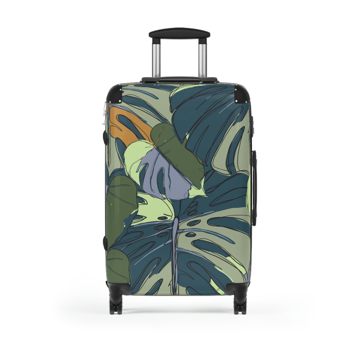 Hawaii Monstera Collection Suitcases, Tropical Custom Designed Monstera Leaf Suitcases