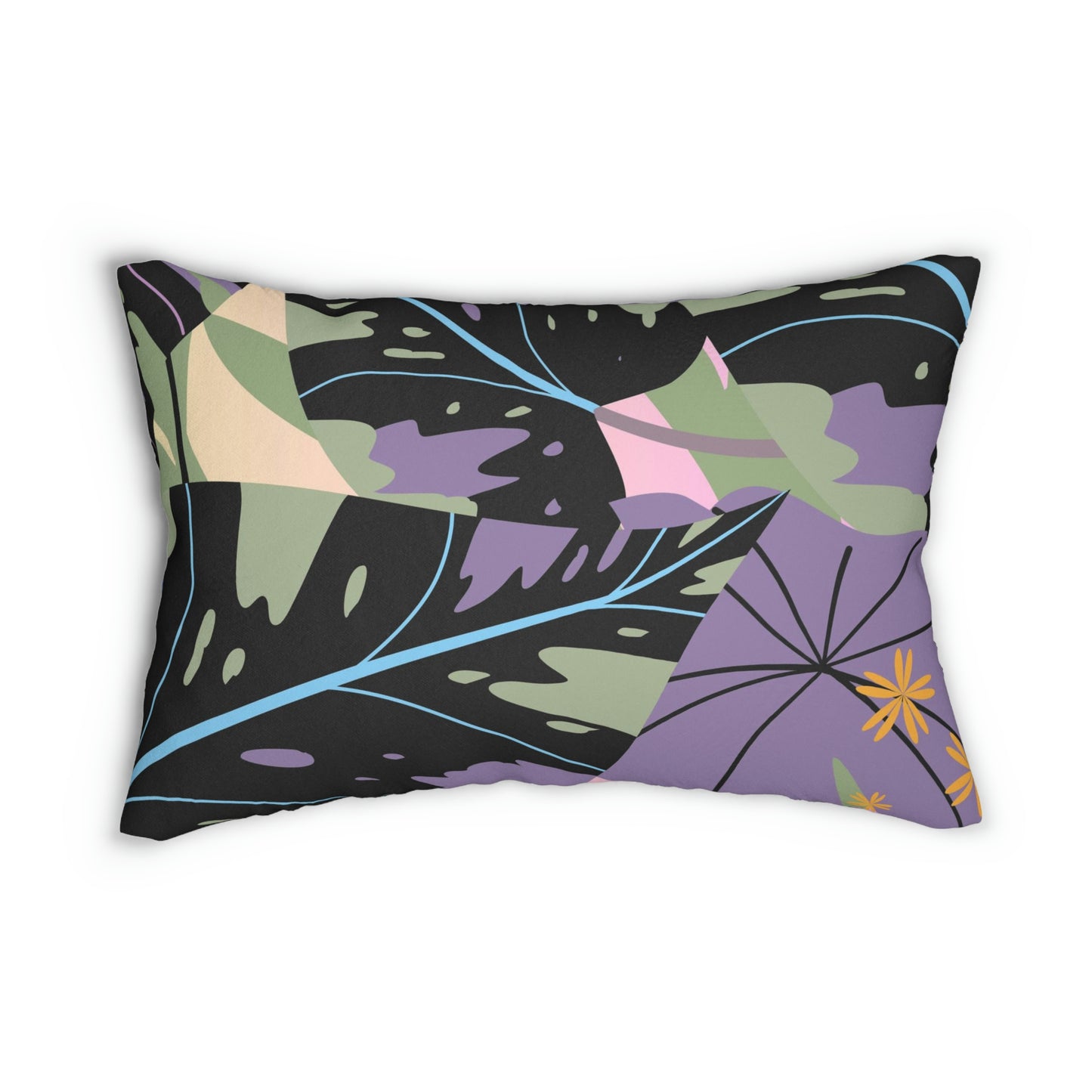 Lavender Jungle Custom Designed Tropical Art Lumbar Pillow