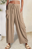 Beachy Pocketed Drawstring Wide Leg Pants