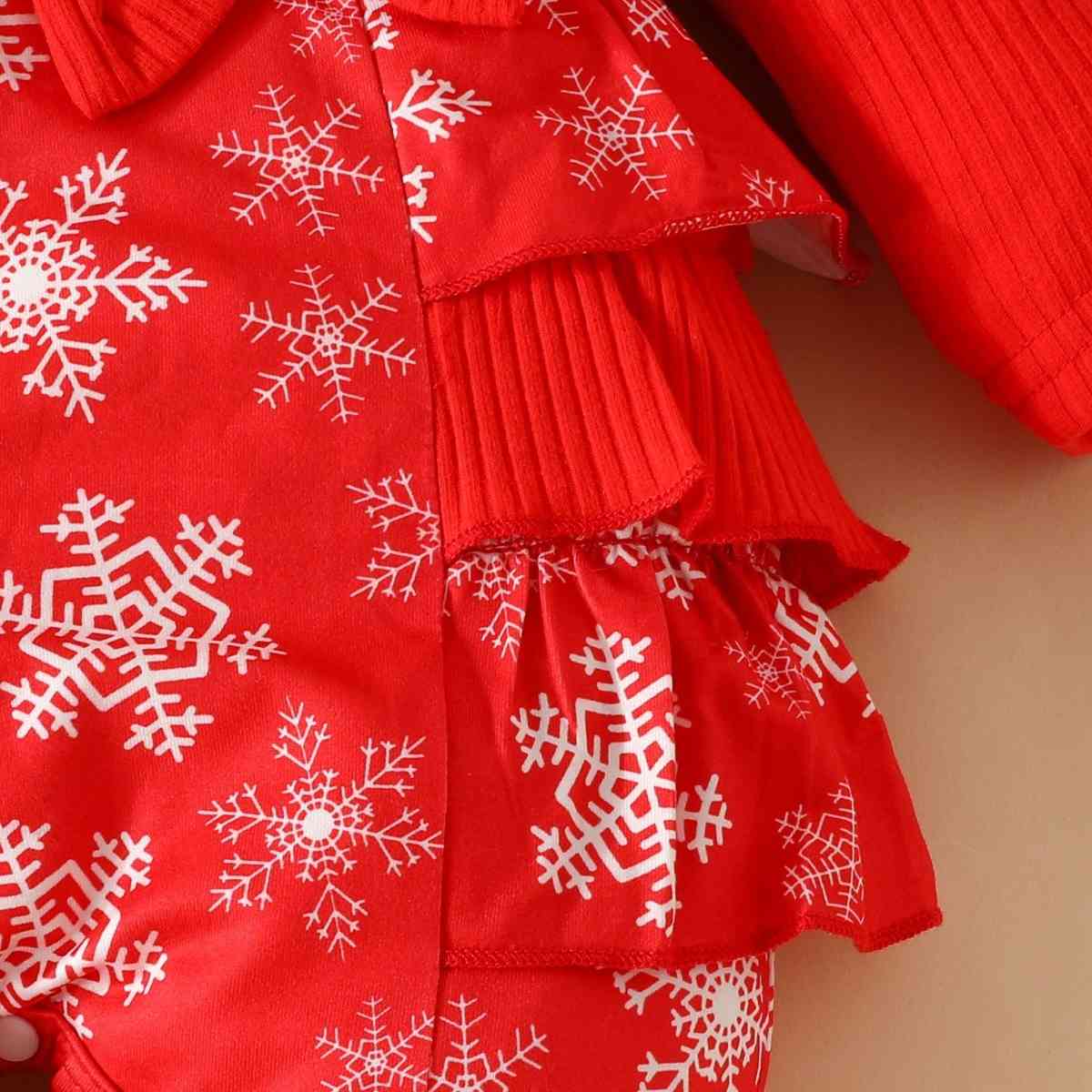 Christmas Snowflake Bow Detail Jumpsuit