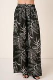 Tropical Print Wide Leg Resort Pants