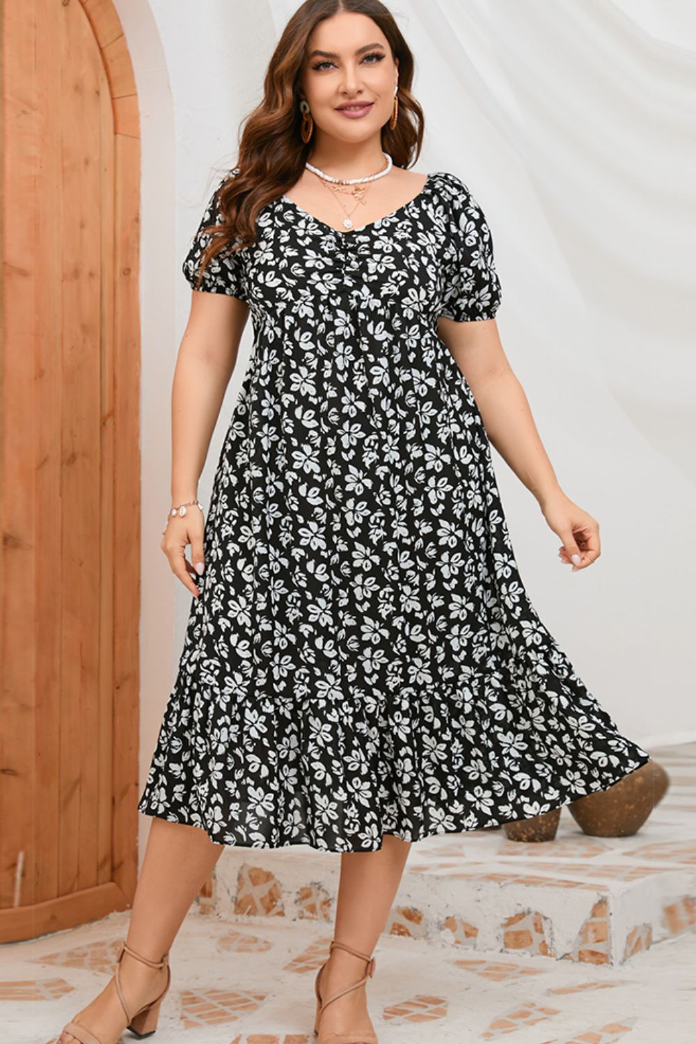 Plus Size Floral Beach Dress