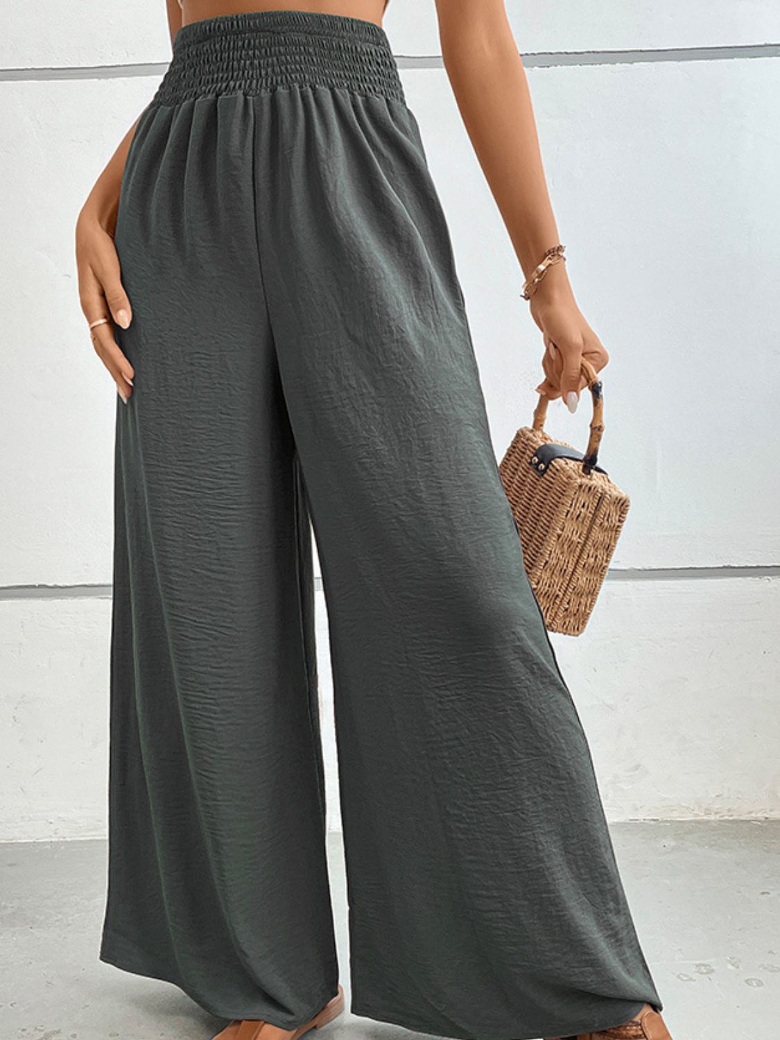 Wide Waistband Relax Fit Long Resort Pants