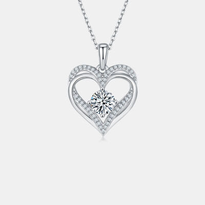 1.2 Carat Moissanite 925 Sterling Sliver Heart Necklace