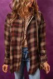 Plaid Zip-Up Collared Jacket